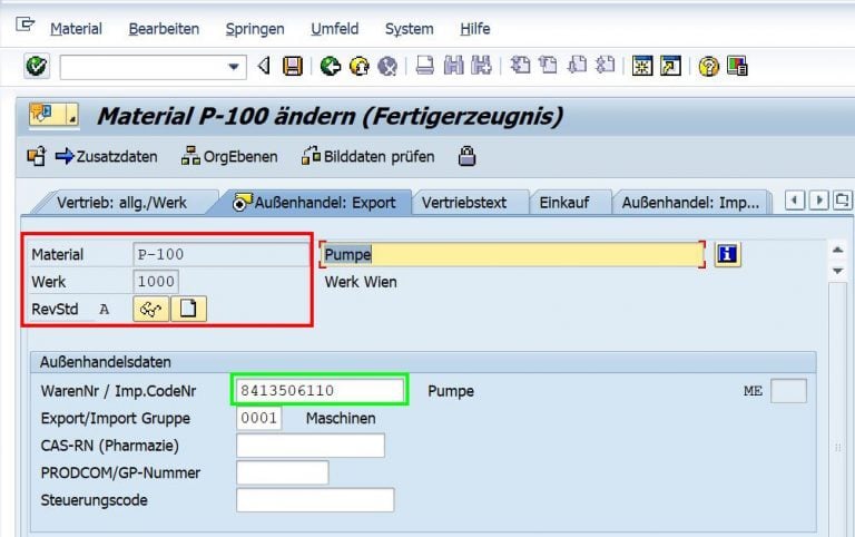 SAP GUI Warennummer