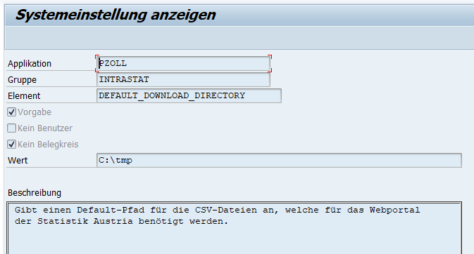 SAP Customzing pZoll Intrastat