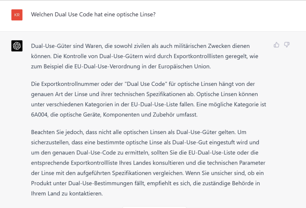 ChatGPT Chat-Screenshot