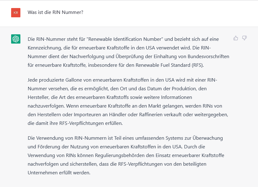 ChatGPT Chat-Screenshot