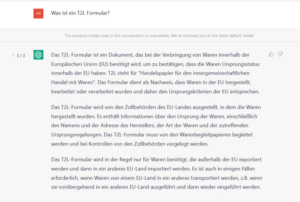 ChatGPT Chat-Screenshot