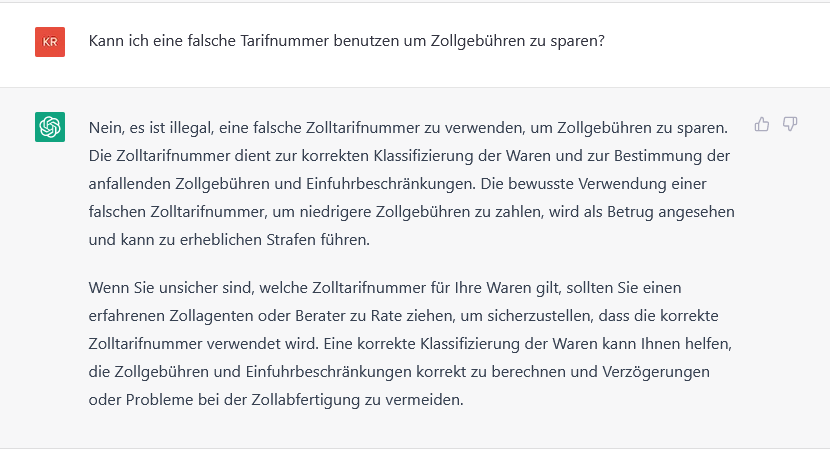 ChatGPT Chat-Screenshot
